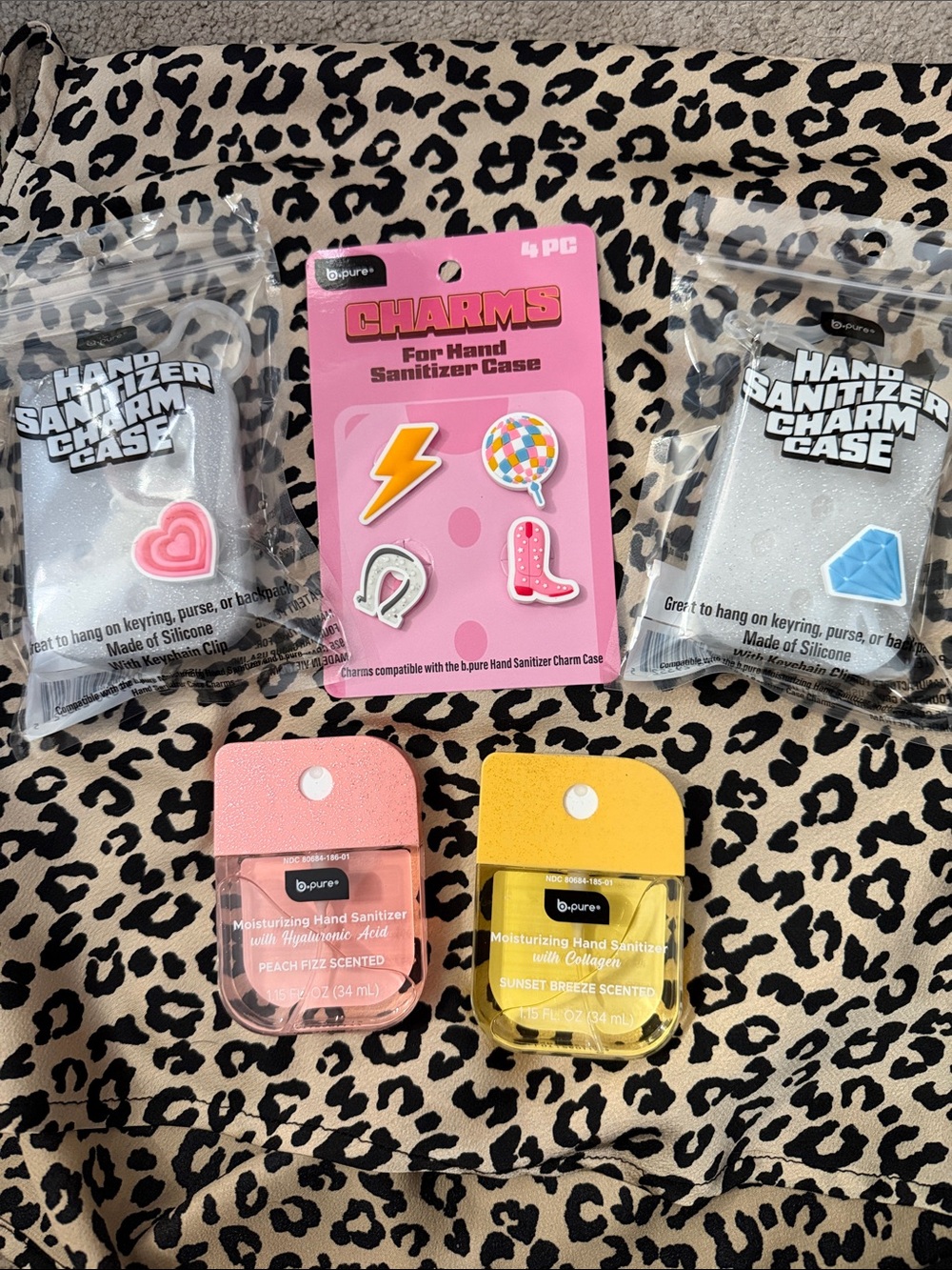 b.pure Glitter Top Hand Sanitizer Duo with Cases & Charms Viral Find